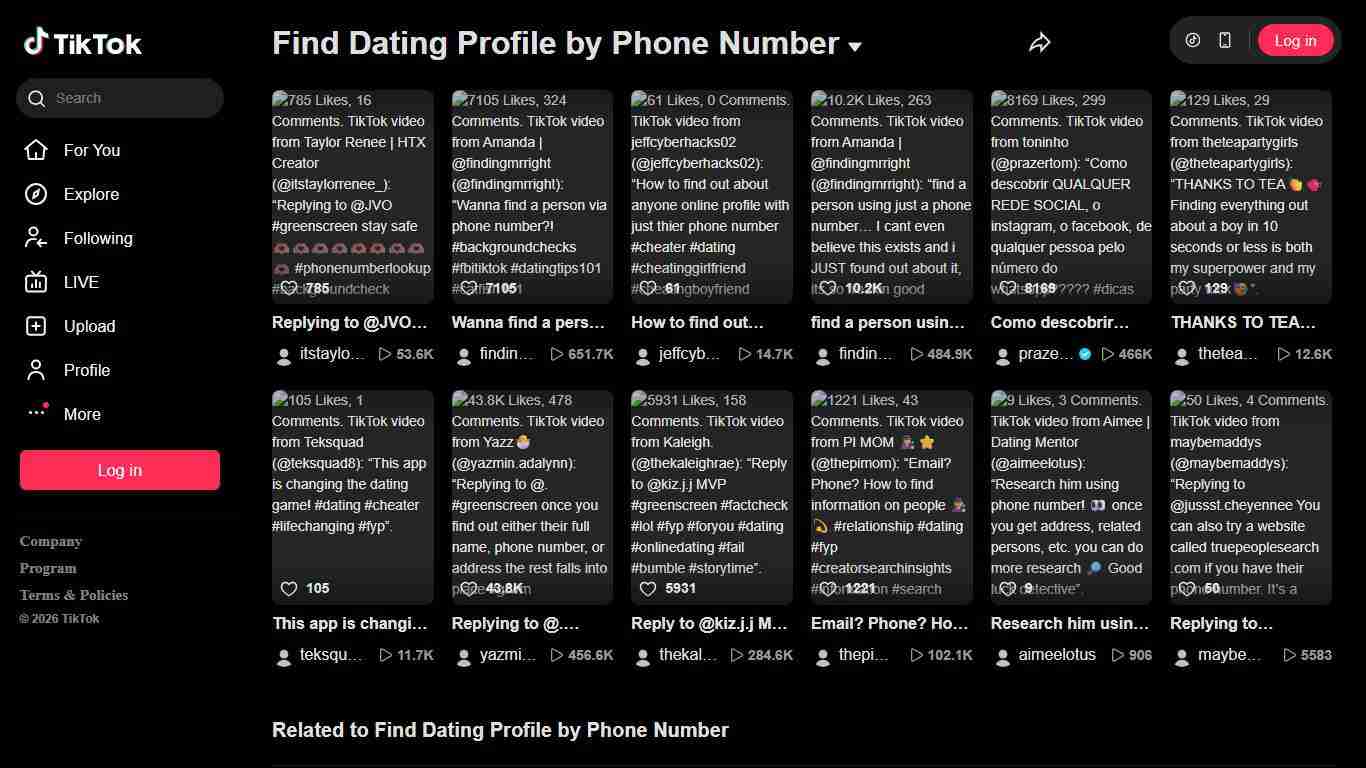 Find Dating Profile by Phone Number TikTok