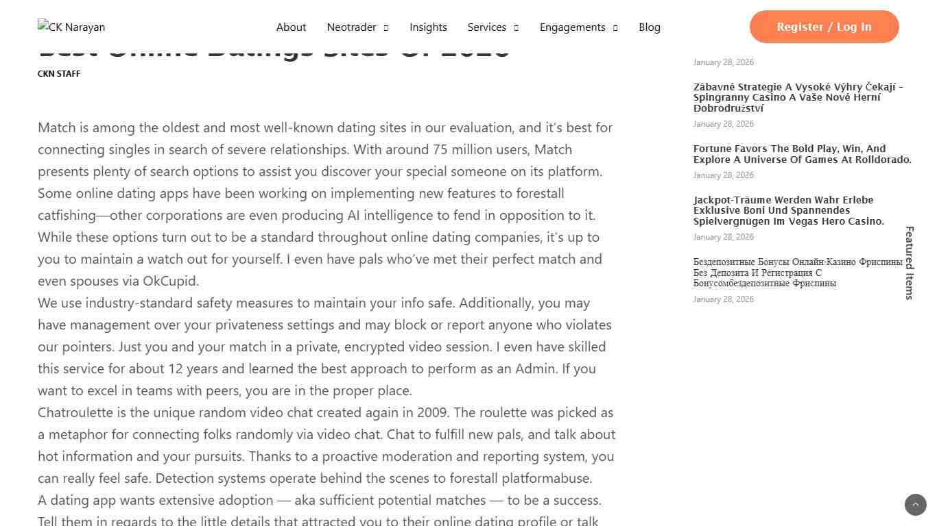 Best Online Datings Sites Of 2026 - CK Narayan